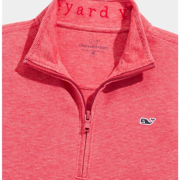 Vineyard Vines Boys Saltwater Quarter Zip Pullover Sailor Red Half Zip Large - Picture 2 of 5